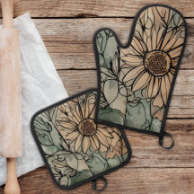 Sage floral Boho Abstrait et beige