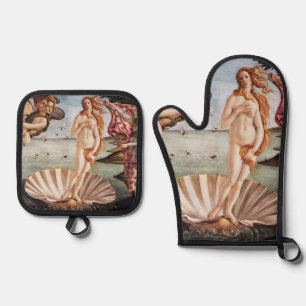 Ensemble De Gant De Cuisine Et De Manique Sandro Botticelli - Naissance de Vénus