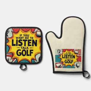 Ensemble De Gant De Cuisine Et De Manique Si Vous Voulez Que J'Écoute Talk Golf Don