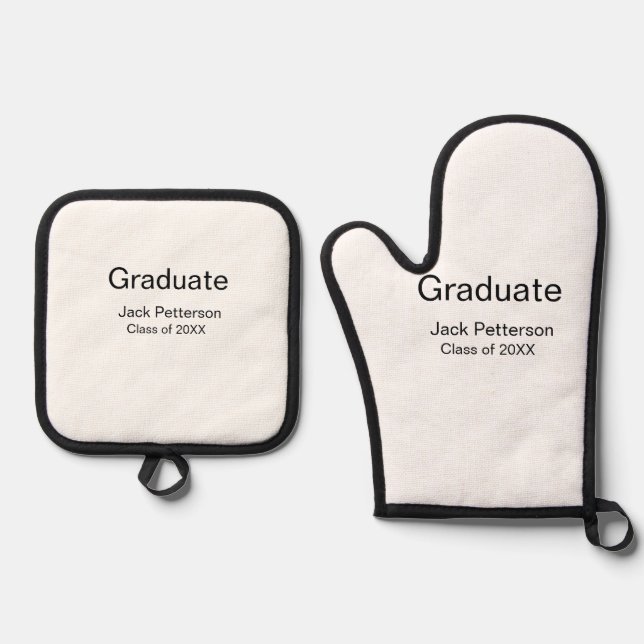 Ensemble De Gant De Cuisine Et De Manique simple diplôme minimal ajouter nom classe moderne (Recto)