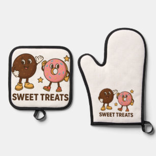Ensemble De Gant De Cuisine Et De Manique Sweet Heroes - L'aventure délicieuse de Cookie & D