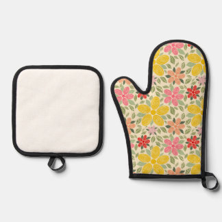 Ensemble De Gant De Cuisine Et De Manique Tablier de cuisine Le jardin tourbillon