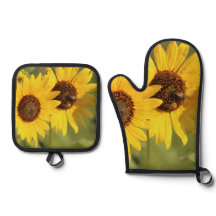 Tournesols sauvages et abeilles de style ferme