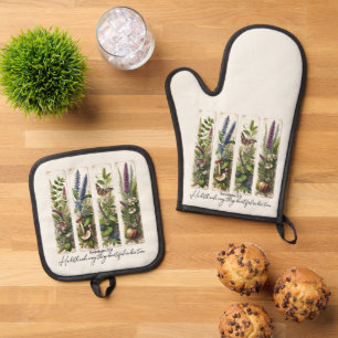 Ensemble De Gant De Cuisine Et De Manique Tout ce qui est beau dans son temps botanique