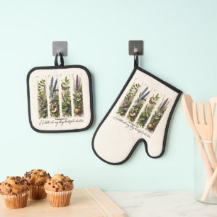 Ensemble De Gant De Cuisine Et De Manique Tout ce qui est beau dans son temps botanique