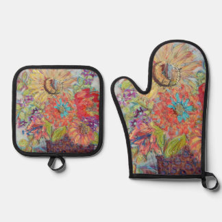 Ensemble De Gant De Cuisine Et De Manique Une grande vie par Lydia's Art Sangria