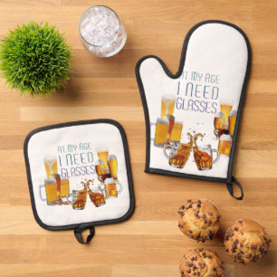 Ensemble De Gant De Cuisine Et De Manique Verres à bière SlipperyJoe's verres à pilsner chop