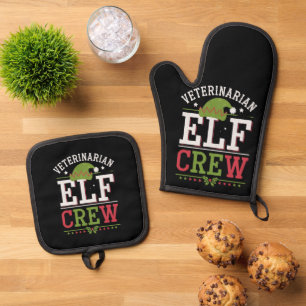 Ensemble De Gant De Cuisine Et De Manique Vétérinaire Elf de Noël Technicien vétérinaire
