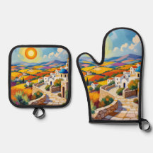 Village méditerranéen en peinture