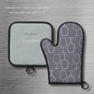 Ensemble De Gant De Cuisine Et De Manique Virginia Cuisinée Personnalisée Amateur de Vin d