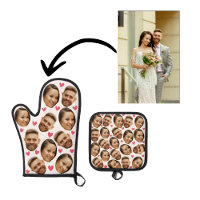 Visage personnalisé photo cœur couple vert sauge