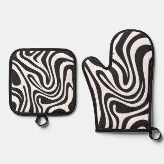 Ensemble De Gant De Cuisine Et De Manique Zebra Print