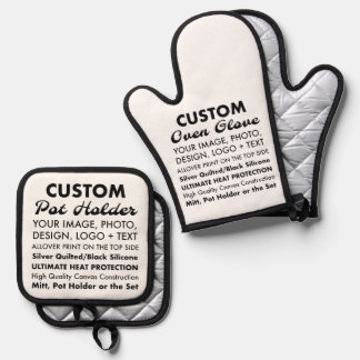 Ensemble de gants et de pots de four personnalisés