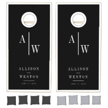 Ensemble de jeu minimaliste Mariage Cornhole perso