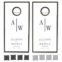 Ensemble de jeu minimaliste Mariage Cornhole perso