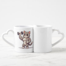 Ensemble de mugs à café pour maman de chat forte
