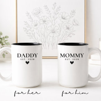 Ensemble de mugs personnalisés pour Maman et Papa