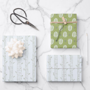 Ensemble de papier cadeau Pin et Cône de Pin