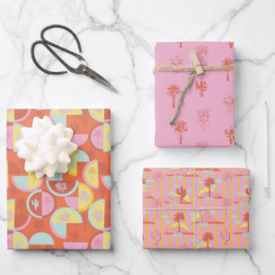 Ensemble de papier cadeau Rétro Palm Springs 1