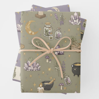 Ensemble de papier cadeau Wiccan de 3