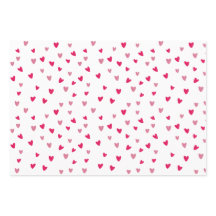 Ensemble de papier d'emballage à cœur rose | Motif