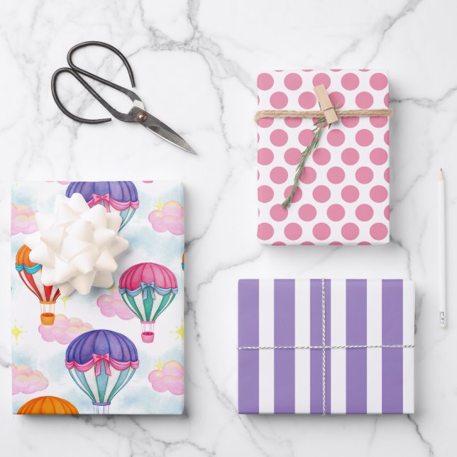 Ensemble de papier d'emballage pour ballons à air  (Recto)