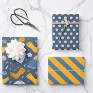Ensemble de papier d'emballage pour jour de pluie