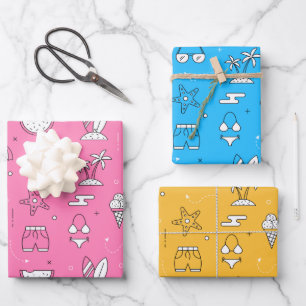 Ensemble de papier d'emballage pour journée à la p