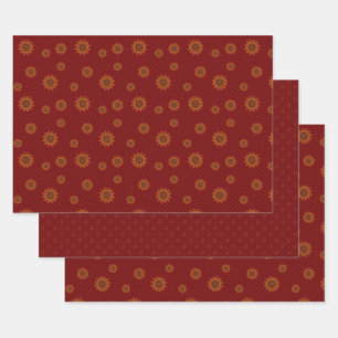 Ensemble de papier d'enveloppement de mandala Fire