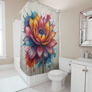 Ensemble de rideau de douche floral pastel