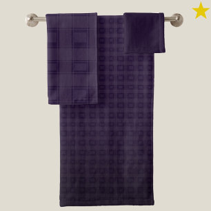 Ensemble de salle de bain violet foncé à motif à c