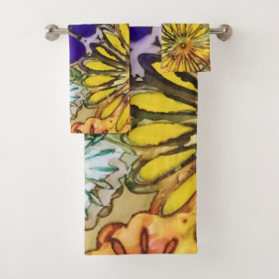 Ensemble de serviette de bain de flower power