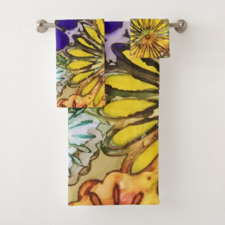 Ensemble de serviette de bain de flower power