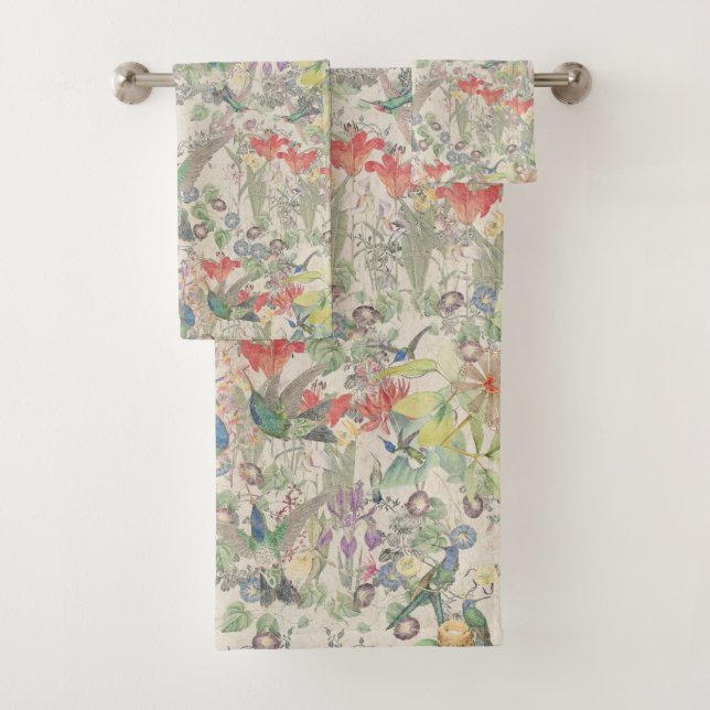Ensemble de serviette de Bath d'animaux de fleurs (En situation)