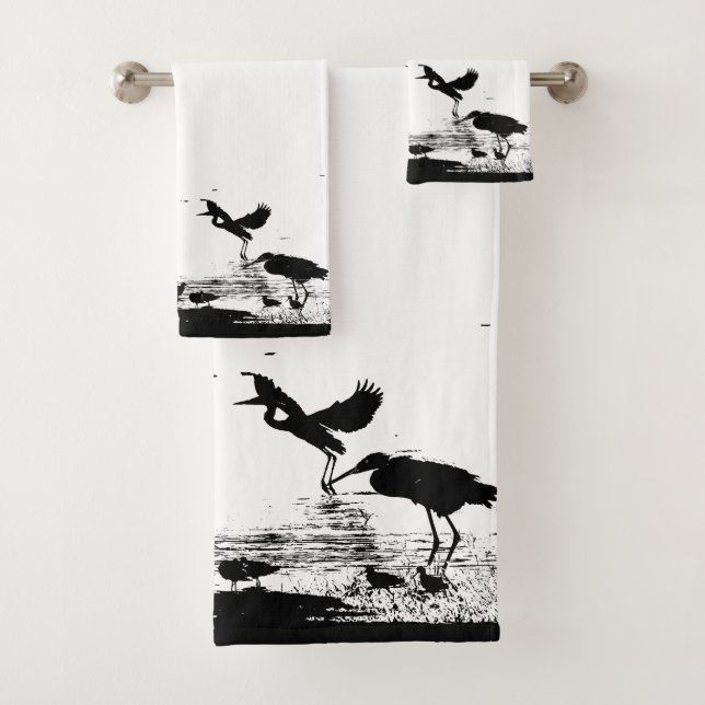Ensemble de serviette de Bath d'animaux d'oiseaux (En situation)