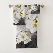 Ensemble de serviette de Bath de fleur de prune de