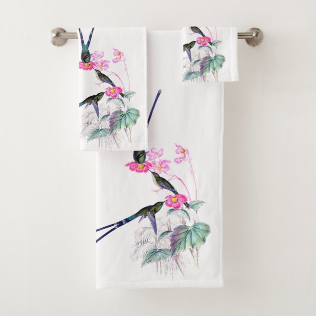Ensemble de serviette de Bath de fleurs de rose (En situation)