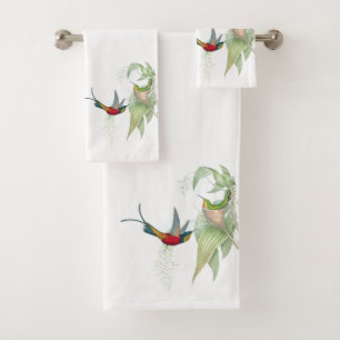 Ensemble de serviette de Bath de fleurs d'oiseaux