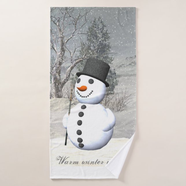 Ensemble de serviette de bonhomme de neige (Serviette de bain)