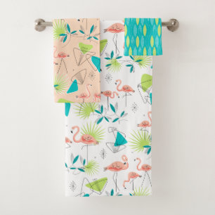 Ensemble de serviette de Flamant rose-rama
