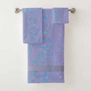 Ensemble de serviette de motif de notes de musique