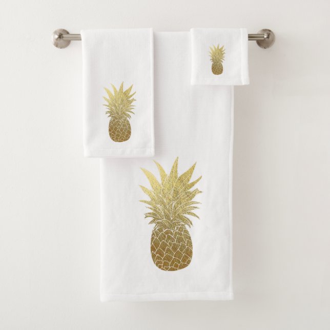 Ensemble de serviette de salle de bains d'ananas (En situation)