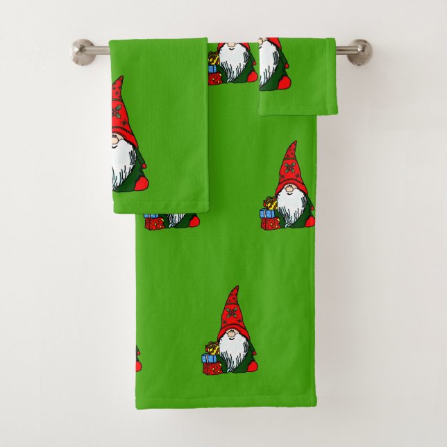 Ensemble de serviette de salle de bains de gnome (En situation)