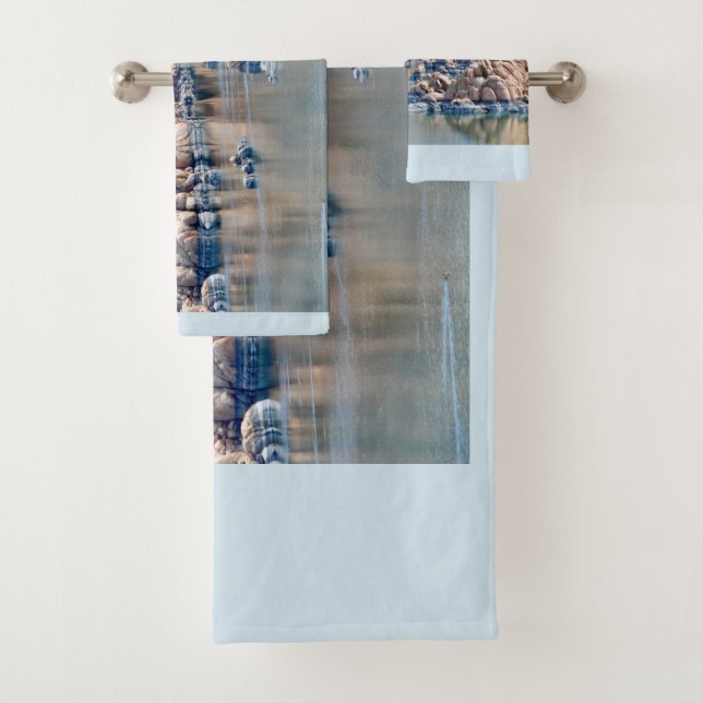 Ensemble de serviette de salle de bains de lac (En situation)