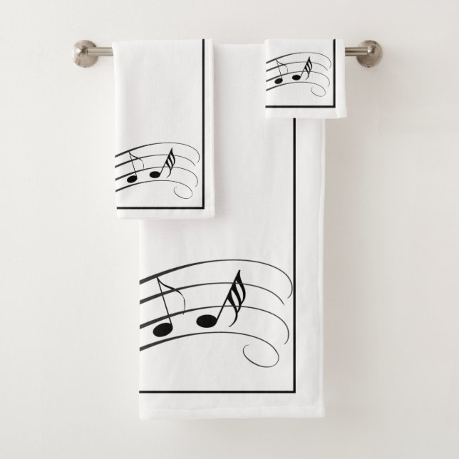 Ensemble de serviette de salle de bains de notes (En situation)