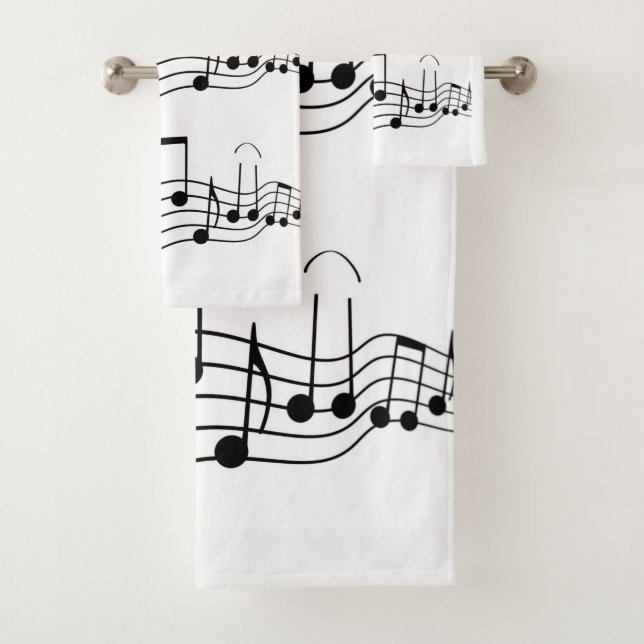 Ensemble de serviette de salle de bains de notes (En situation)