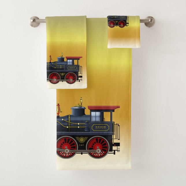 Ensemble de serviette de train de garçons (En situation)