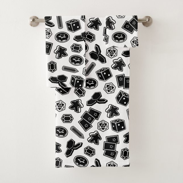 Ensemble de serviette d'impression de motif de jeu (En situation)