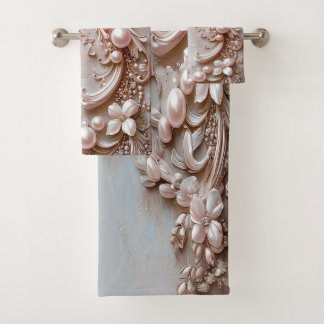 Ensemble de serviettes à fleurs et perles ornées r