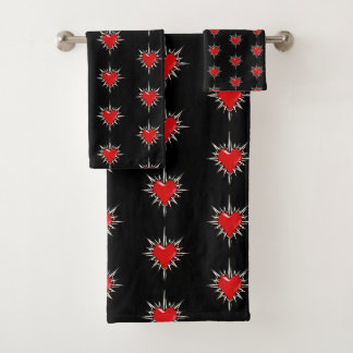 Ensemble de serviettes à sigil de cœur à pointes e